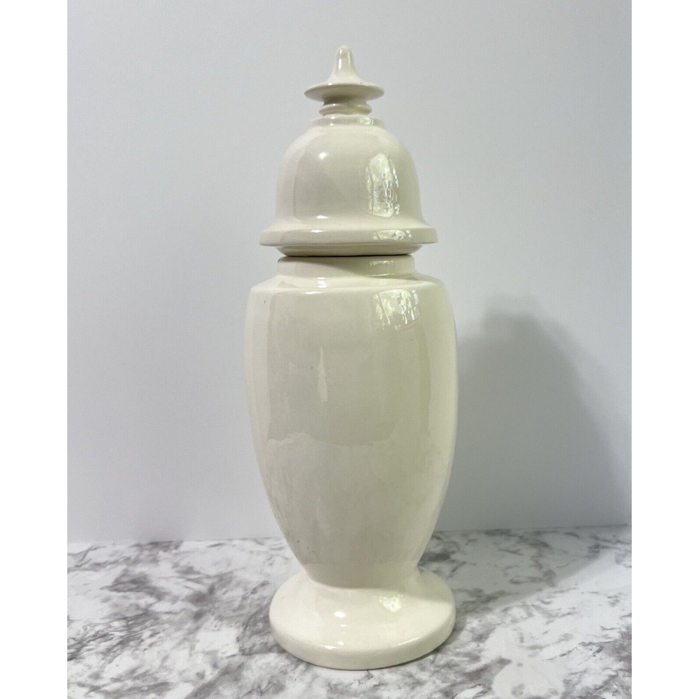 VINTAGE Ming Dragon Lidded Ceramic Vase Apothecary Pot Asian White and Green - Picture 3 of 16